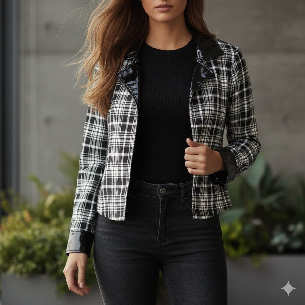 Trendy Plaid Women's Jacket